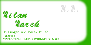 milan marek business card